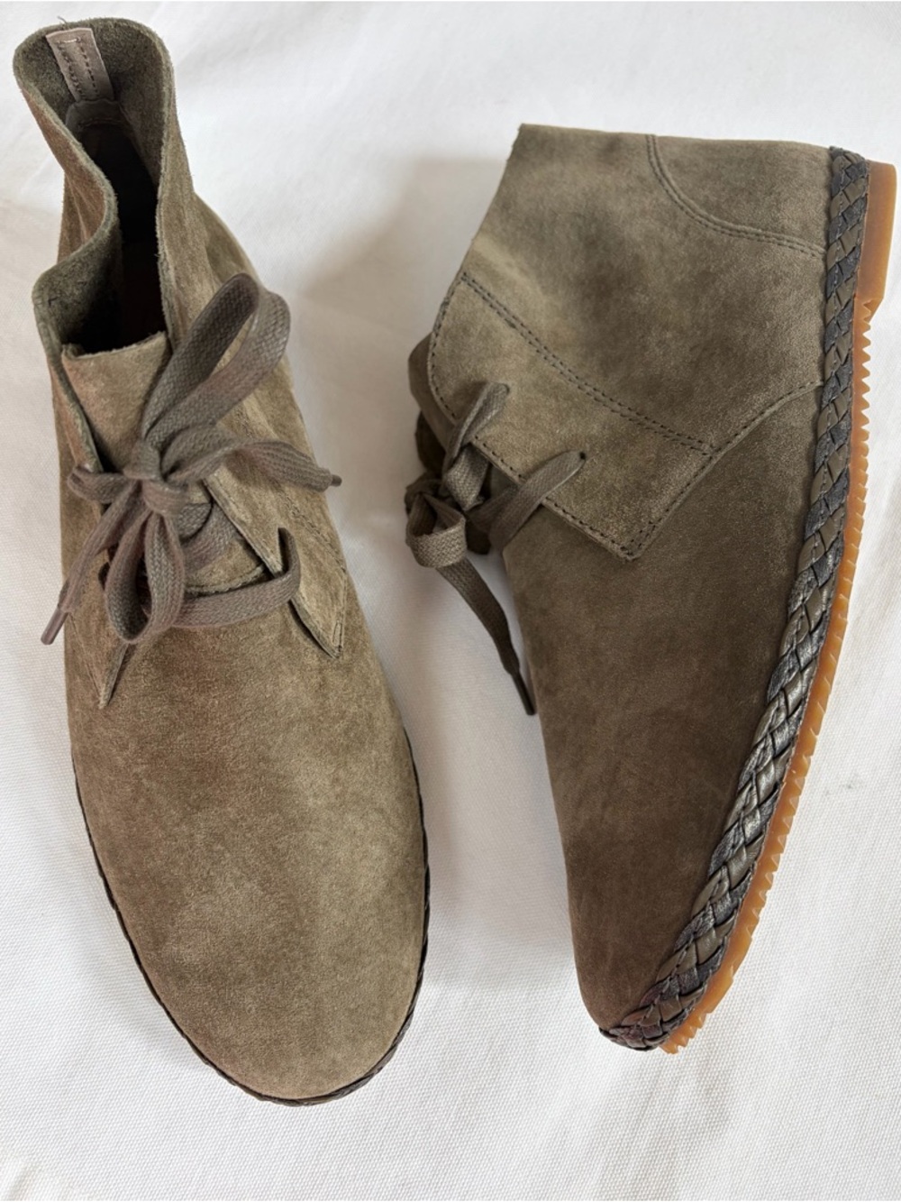 Aetrex Suede Leather Ankle Lightweight Shoes Laced Mocassins 8.5 New